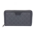 Gucci Round Wallet GG Supreme Black Leather