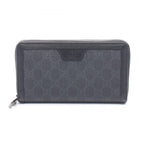 Gucci Round Wallet GG Supreme Black Leather