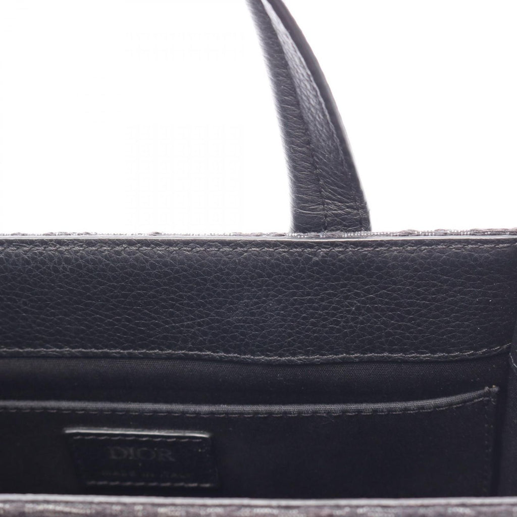 Dior Handbag Safari North South Oblique 2-Way Black Canvas Leather Tote — view 5