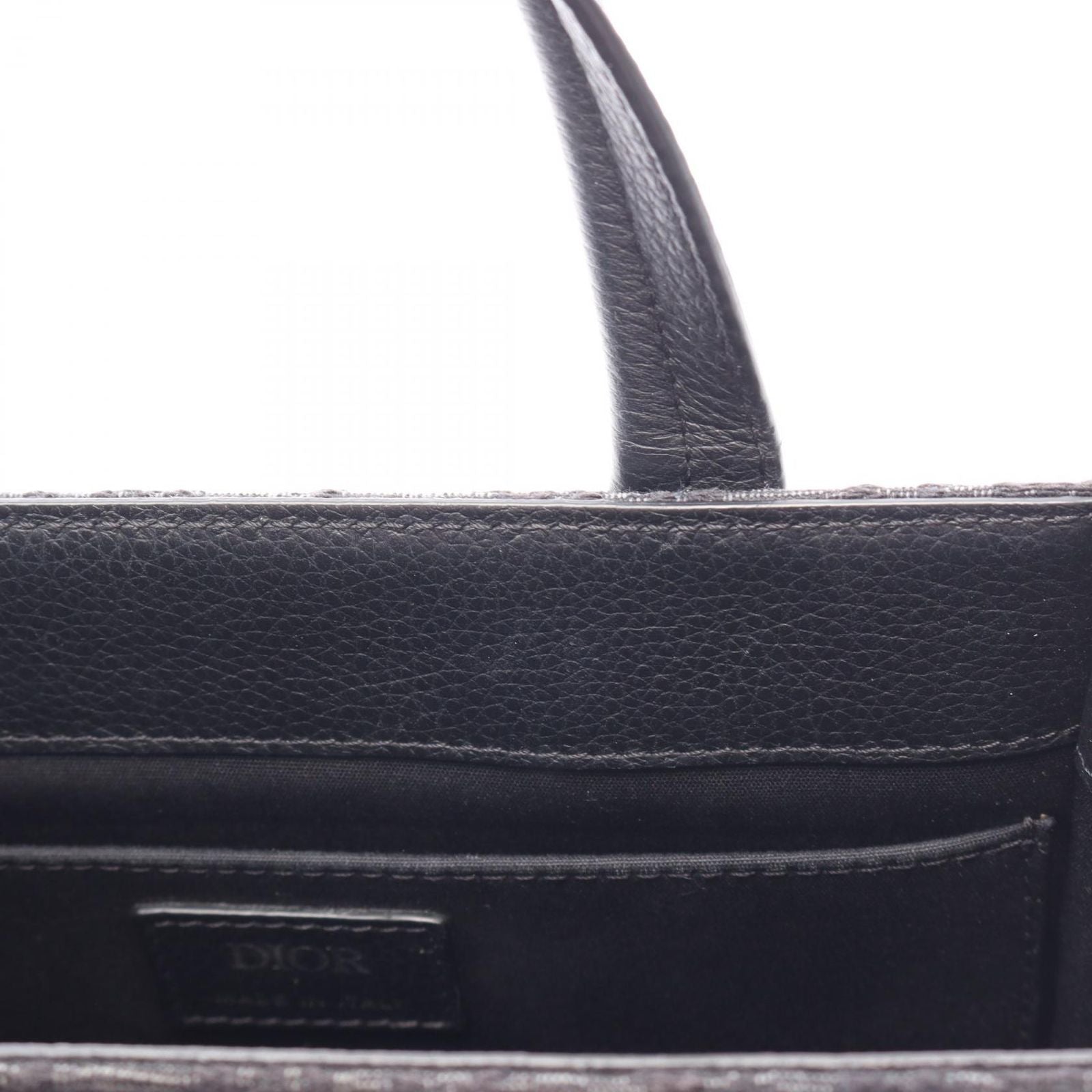 Dior Handbag Safari North South Oblique 2-Way Black Canvas Leather Tote — view 5
