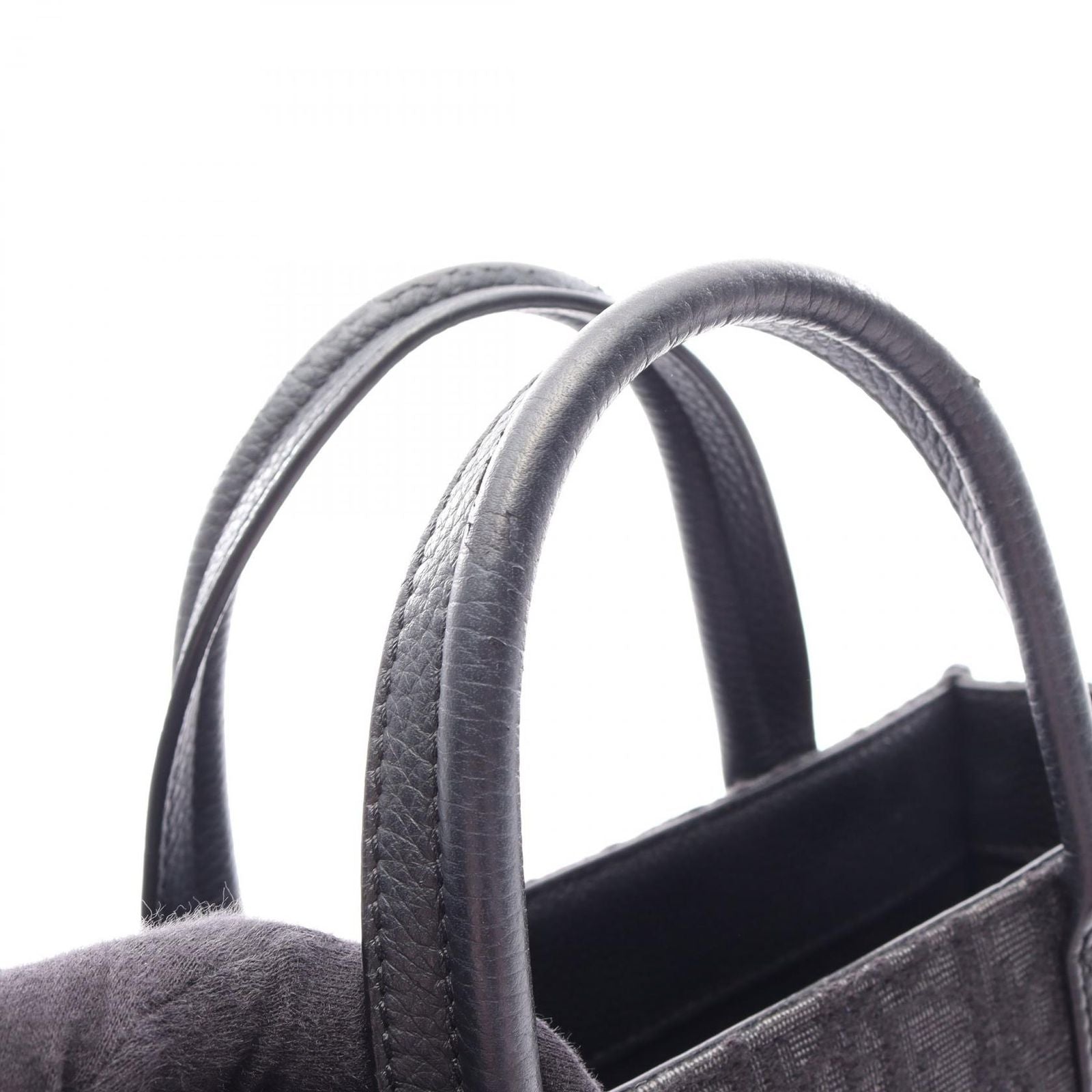 Dior Handbag Safari North South Oblique 2-Way Black Canvas Leather Tote — view 7