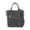 Dior Handbag Safari North South Oblique 2-Way Black Canvas Leather Tote