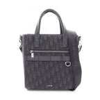 Dior Handbag Safari North South Oblique 2-Way Black Canvas Leather Tote