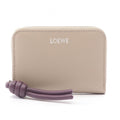Loewe Coin Case Zip Purse Cles I Plum Leather
