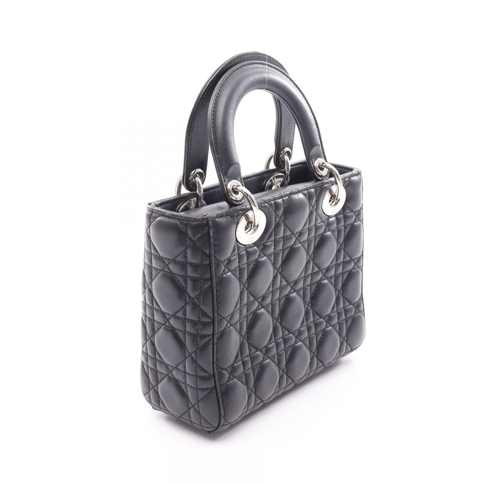 Dior Handbag Lady Dior MY Abcdior Lady Dior Small Cannage 2-Way Black Leather — view 2