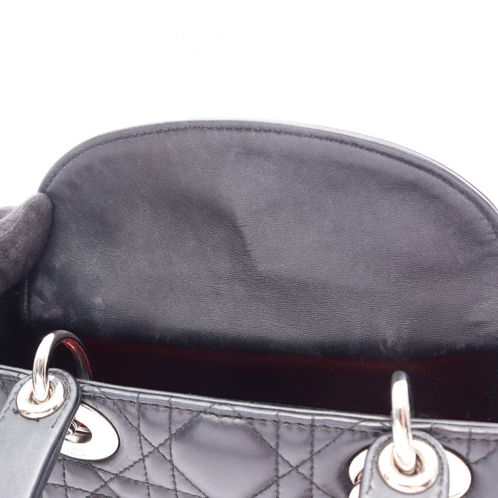 Dior Handbag Lady Dior MY Abcdior Lady Dior Small Cannage 2-Way Black Leather — view 6