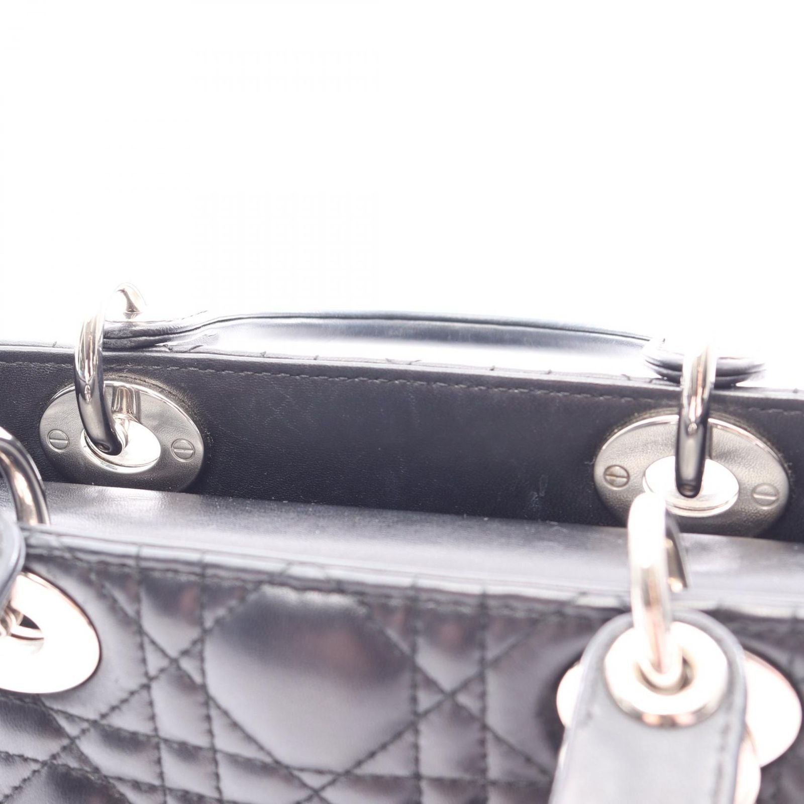 Dior Handbag Lady Dior MY Abcdior Lady Dior Small Cannage 2-Way Black Leather — view 5