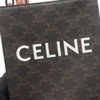 Celine Handbag Mini Vertical Cover Triomphe 2-Way Black Brown Canvas Leather — view 4