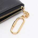 Celine Coin Case Triomphe with Key Ring Black Leather — view 5