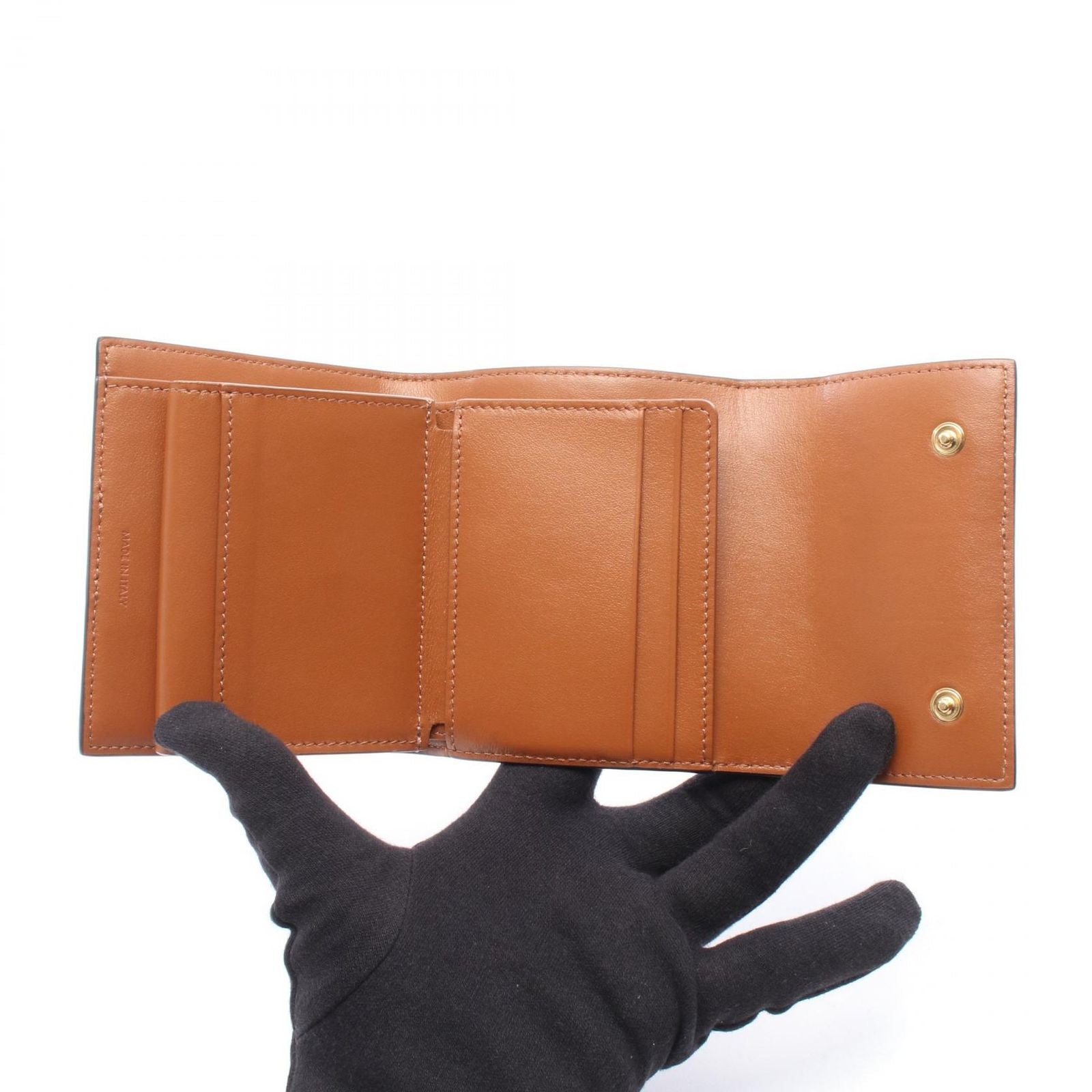 Celine Trifold Wallet Small Triomphe Black Brown Leather — view 4