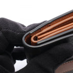 Celine Trifold Wallet Small Triomphe Black Brown Leather — view 9
