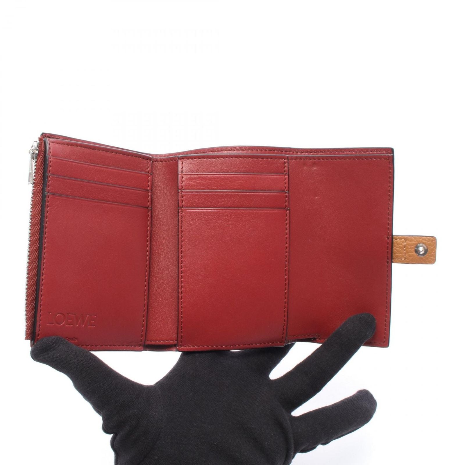 Loewe Trifold Wallet Vertical Small Camel Leather — view 3