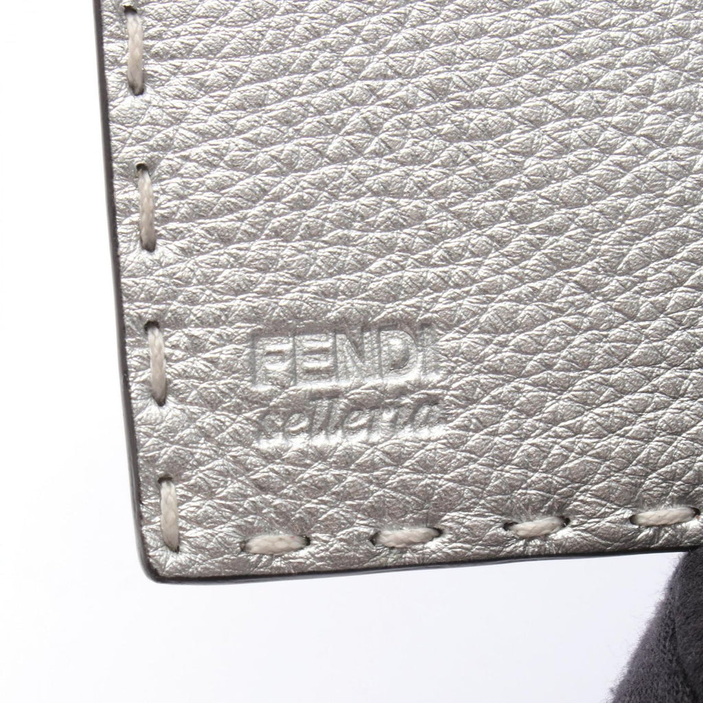 Fendi Bifold Wallet Peekaboo Selleria Silver Leather — view 5