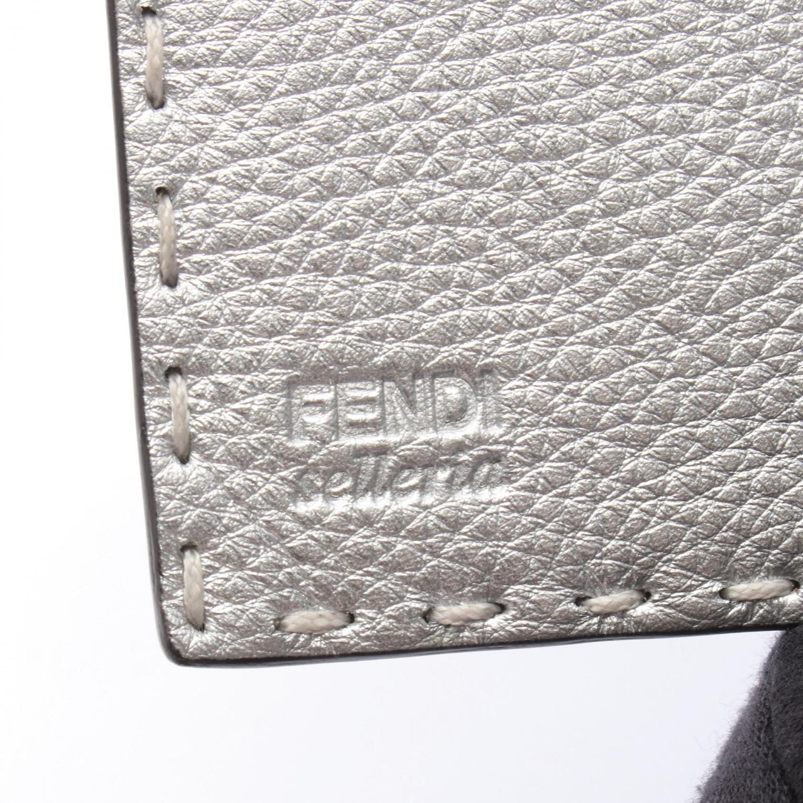 Fendi Bifold Wallet Peekaboo Selleria Silver Leather — view 5