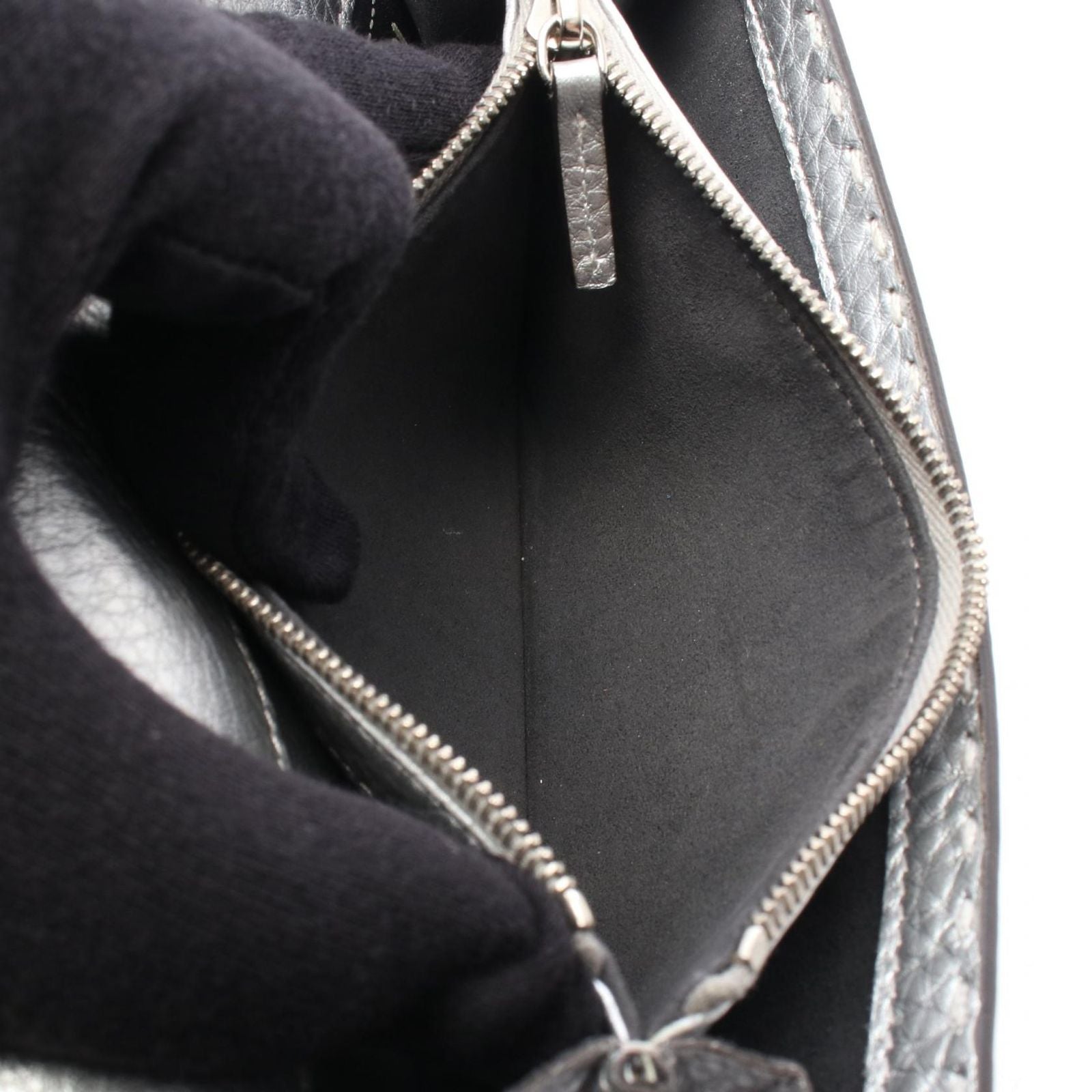 Fendi Bifold Wallet Peekaboo Selleria Silver Leather — view 6