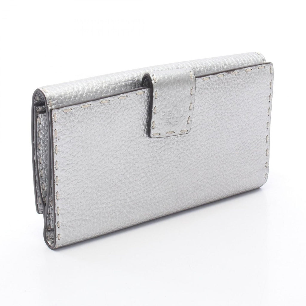 Fendi Bifold Wallet Peekaboo Selleria Silver Leather — view 2