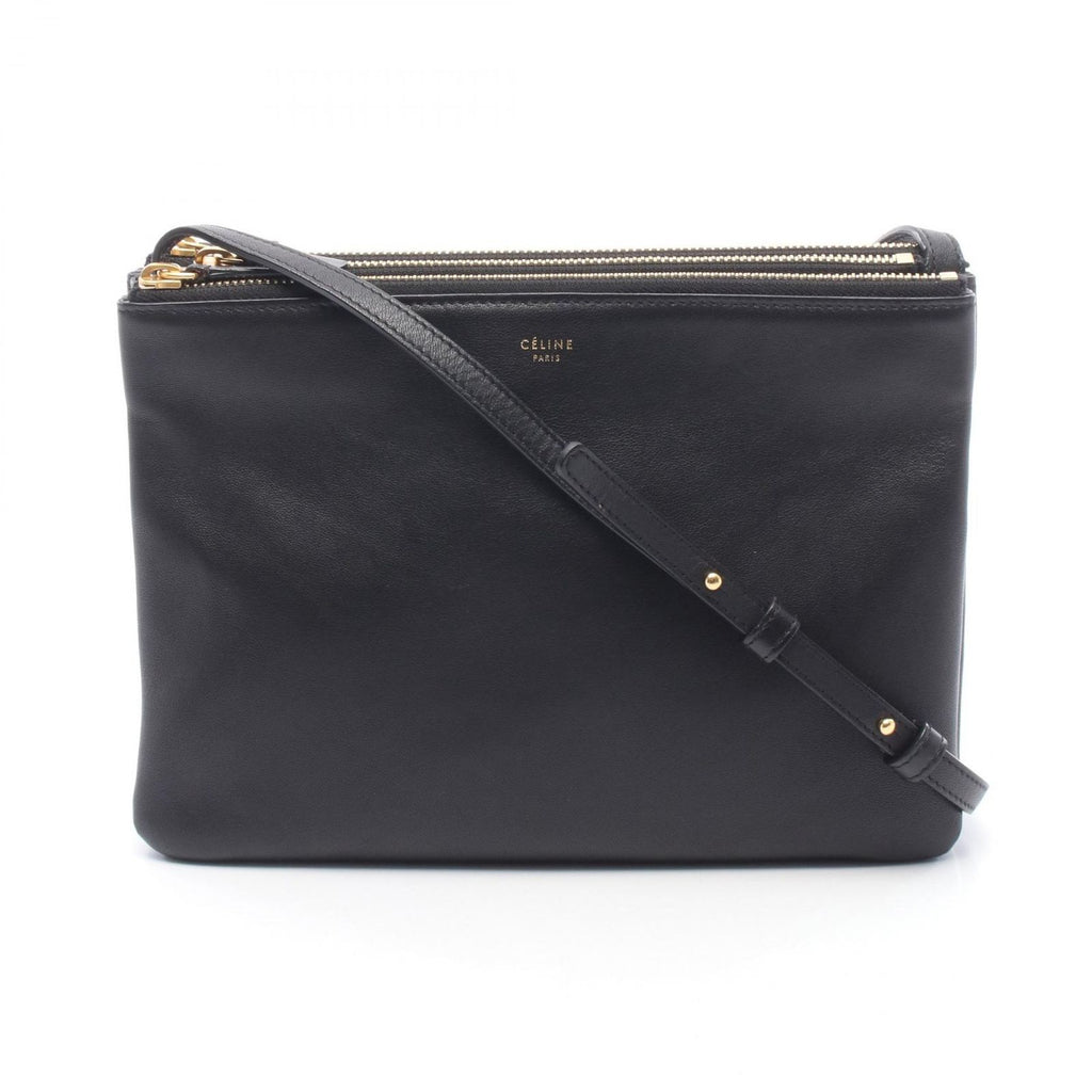 Celine Shoulder Bag Trio Large Black Leather