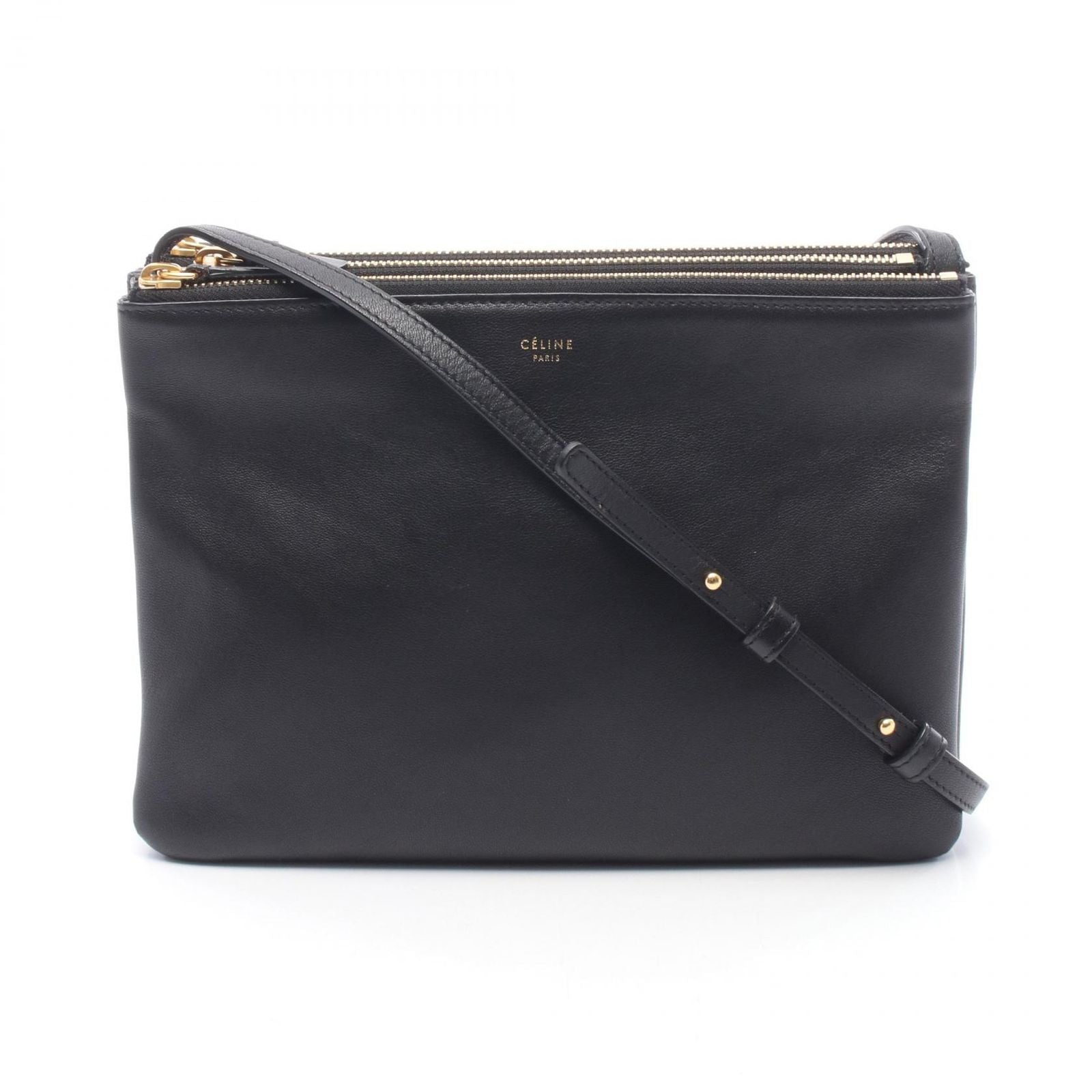 Celine Shoulder Bag Trio Large Black Leather