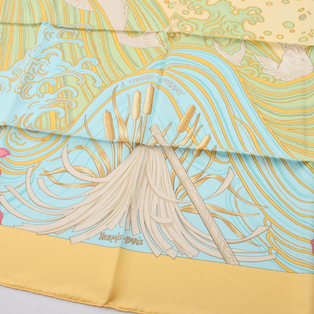 Hermes Scarf Carre 90 a Contre Courant Silk — view 4