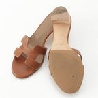 Hermes Oasis Motif Sandals Gold — view 5