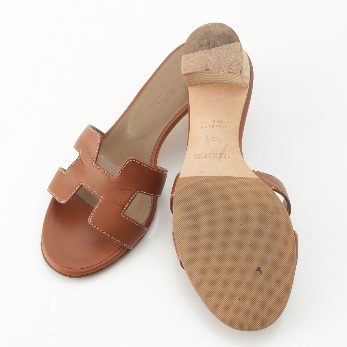 Hermes Oasis Motif Sandals Gold — view 5