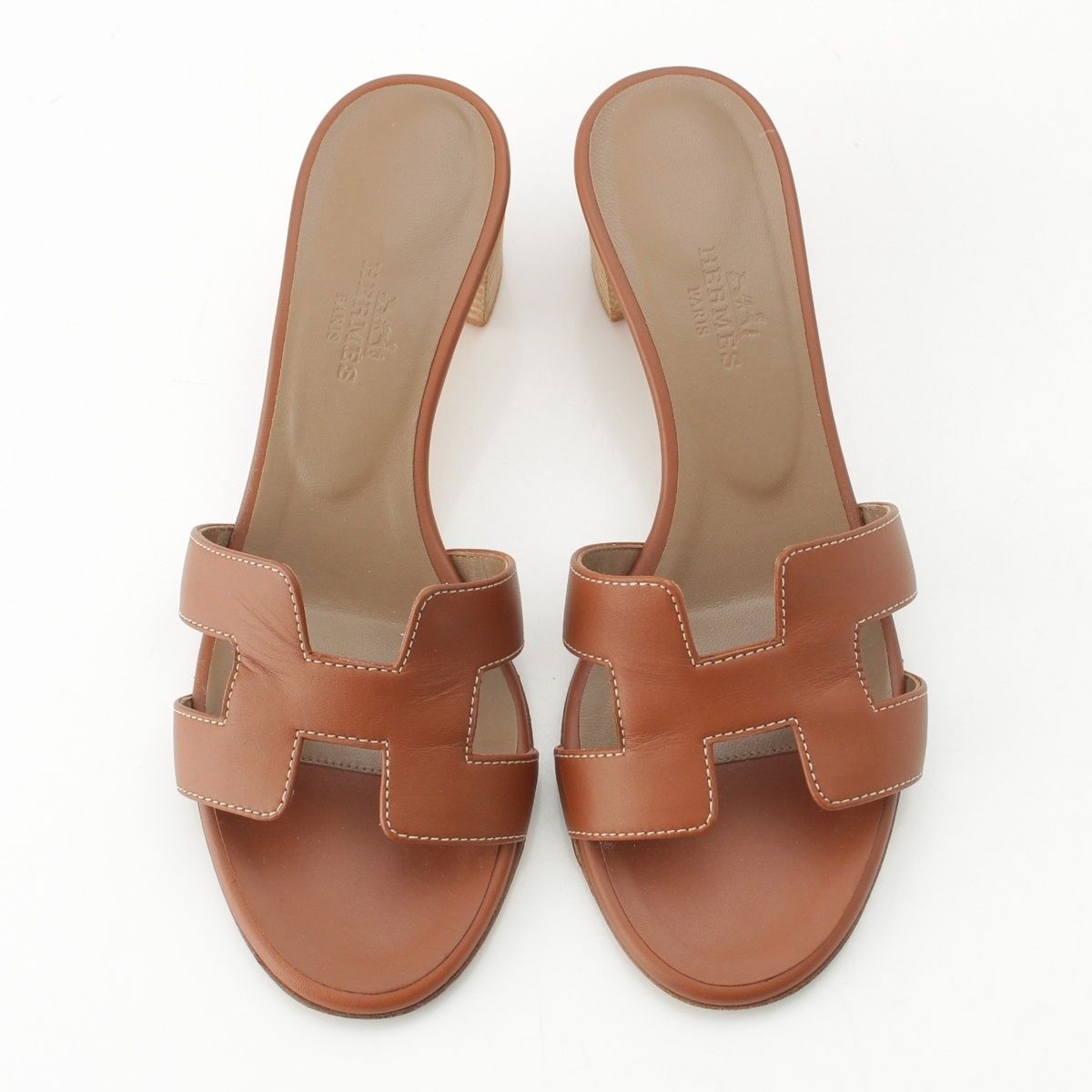 Hermes Oasis Motif Sandals Gold — view 2