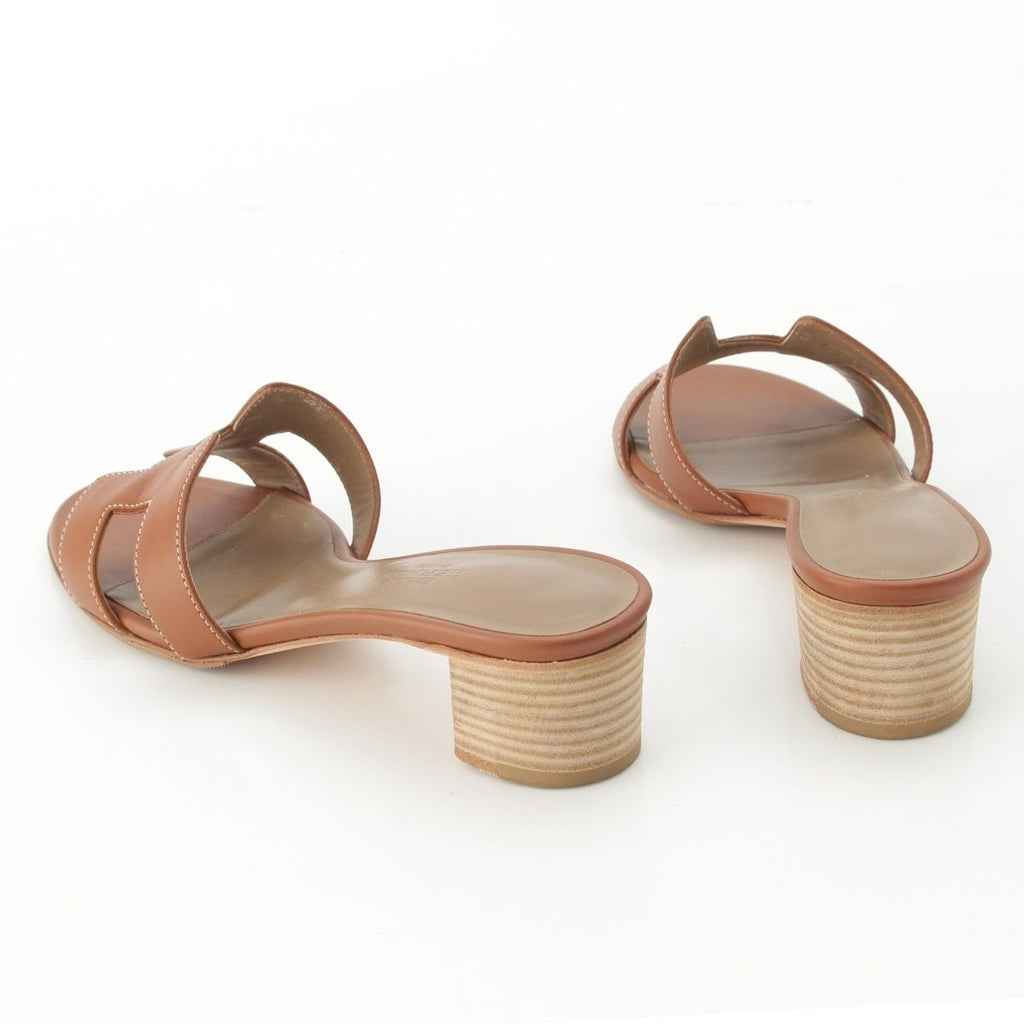 Hermes Oasis Motif Sandals Gold — view 4