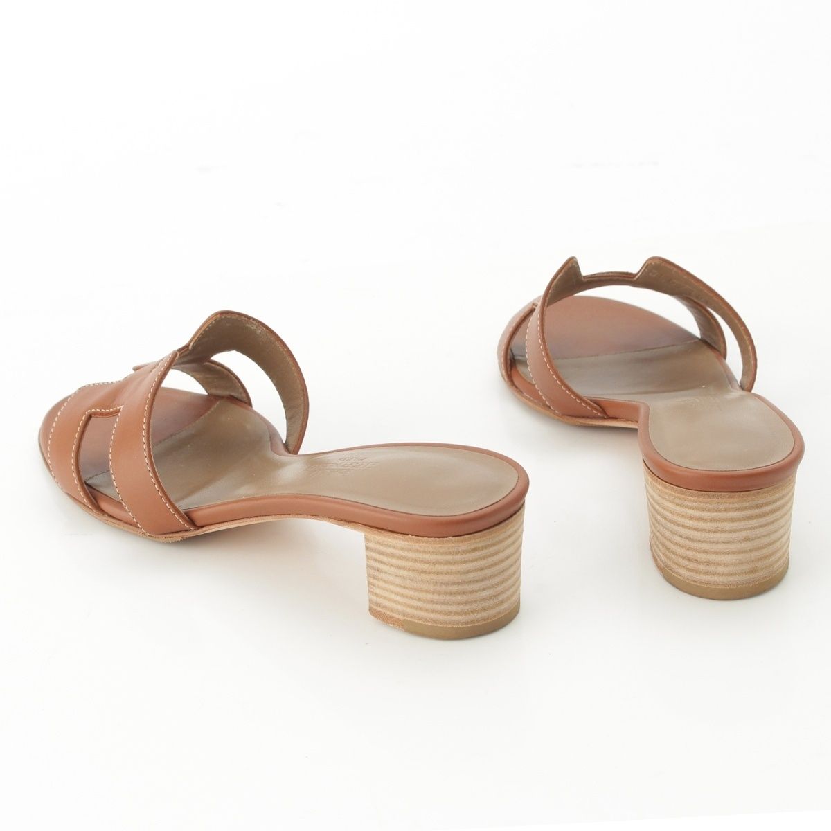 Hermes Oasis Motif Sandals Gold — view 4