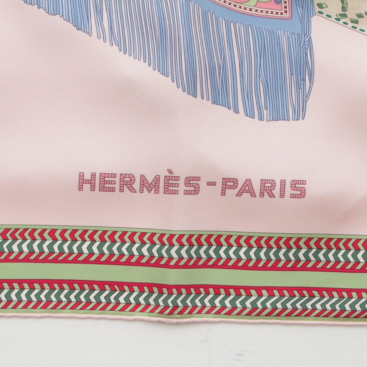 Hermes Carre 90 Silk Selle Des Steppes Scarf Pink Multi — view 6