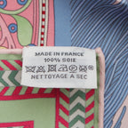Hermes Carre 90 Silk Selle Des Steppes Scarf Pink Multi — view 9