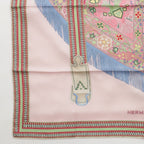 Hermes Carre 90 Silk Selle Des Steppes Scarf Pink Multi — view 4