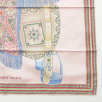 Hermes Carre 90 Silk Selle Des Steppes Scarf Pink Multi — view 5