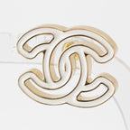 Chanel CC Logo Earrings White Gold — view 3