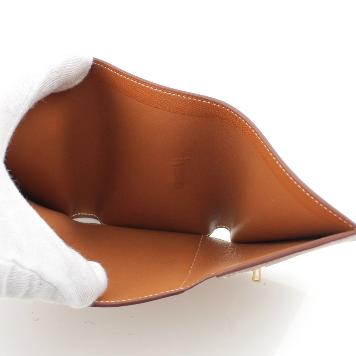 Hermes Bearn Combination Veau Epsom Compact Wallet Trifold Gold — view 8