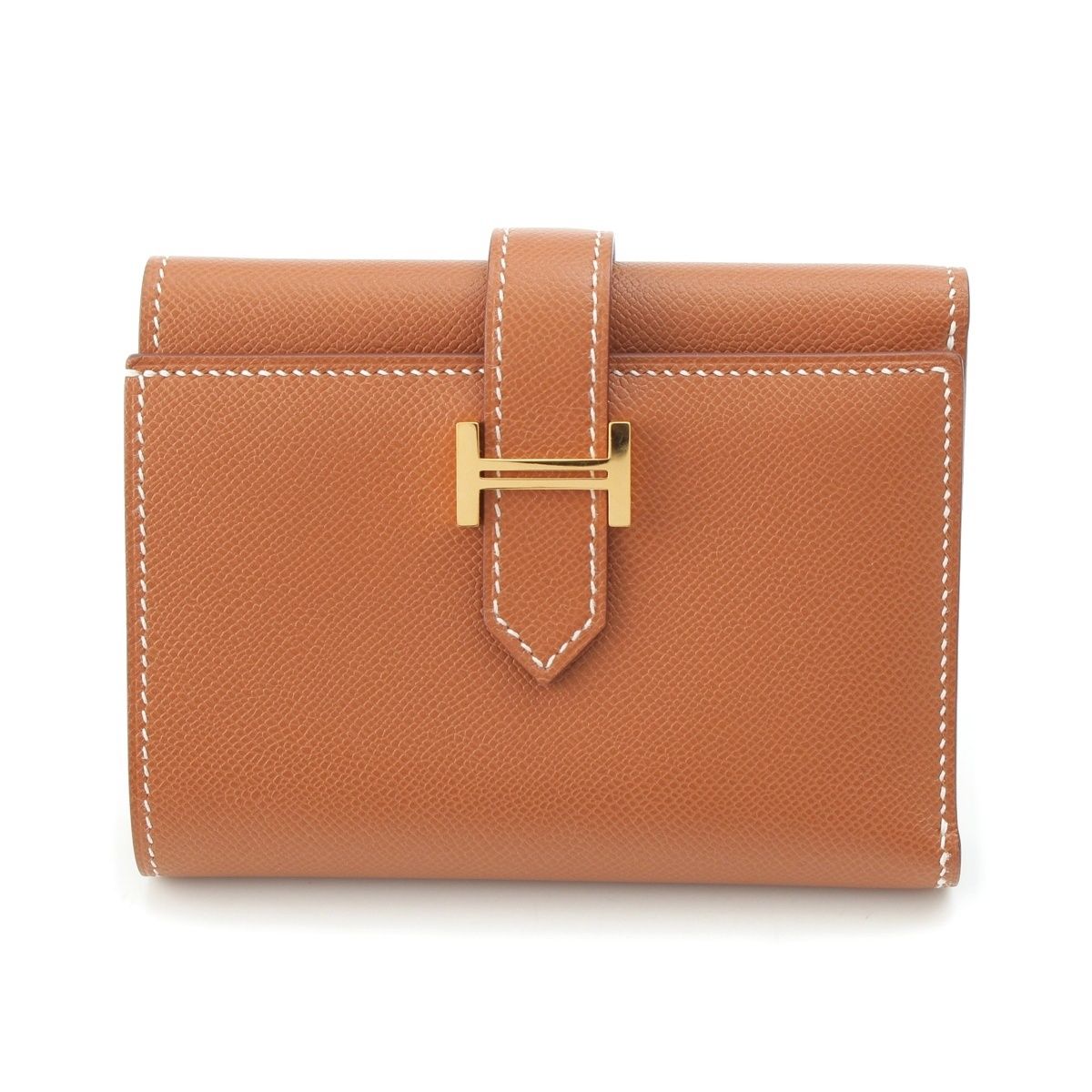 Hermes Bearn Combination Veau Epsom Compact Wallet Trifold Gold