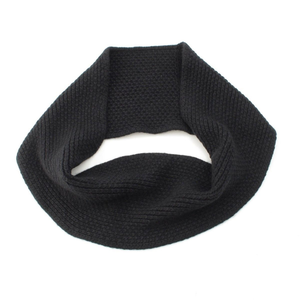 Hermes Cashmere Knit Scarf Snood Black — view 3