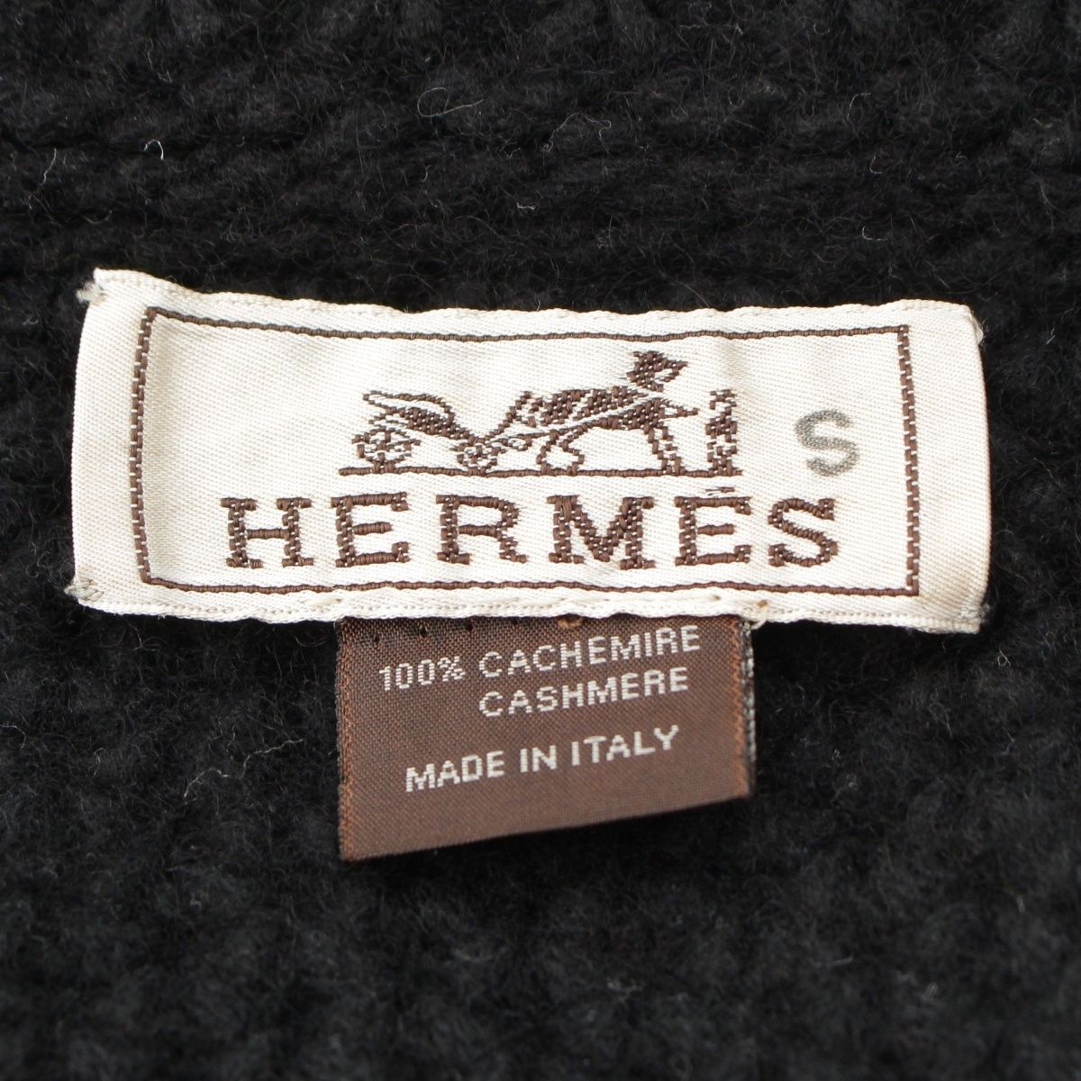 Hermes Cashmere Knit Scarf Snood Black — view 8
