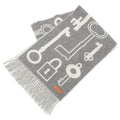 Hermes Cashmere Kazak Keys Collection Scarf Gray