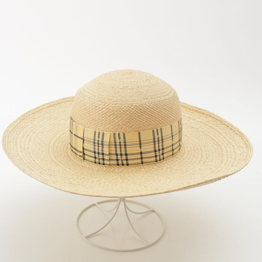 Hermes Straw Hat Soled Beige Yellow 57 — view 3