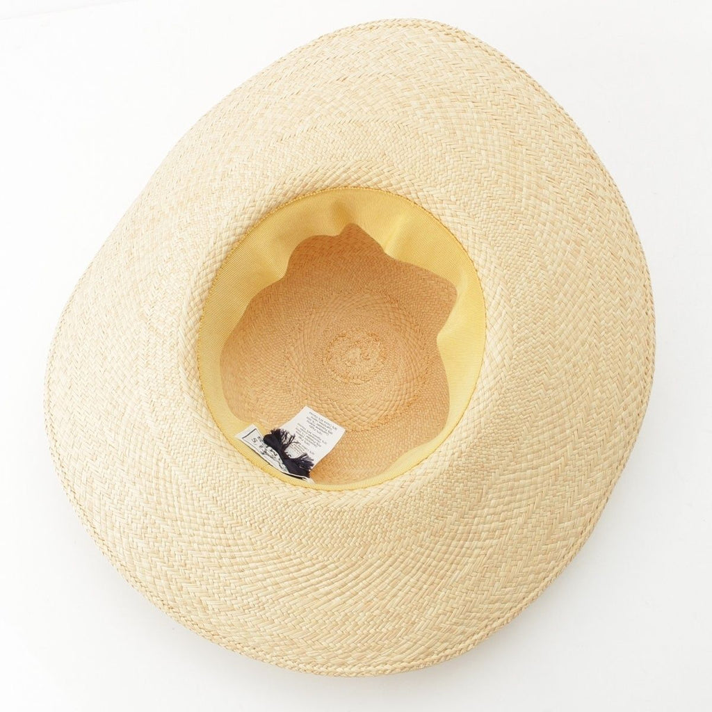 Hermes Straw Hat Soled Beige Yellow 57 — view 4