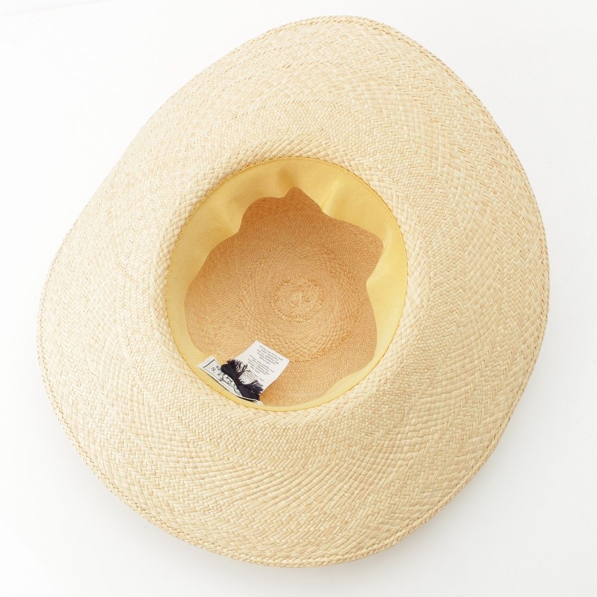 Hermes Straw Hat Soled Beige Yellow 57 — view 4