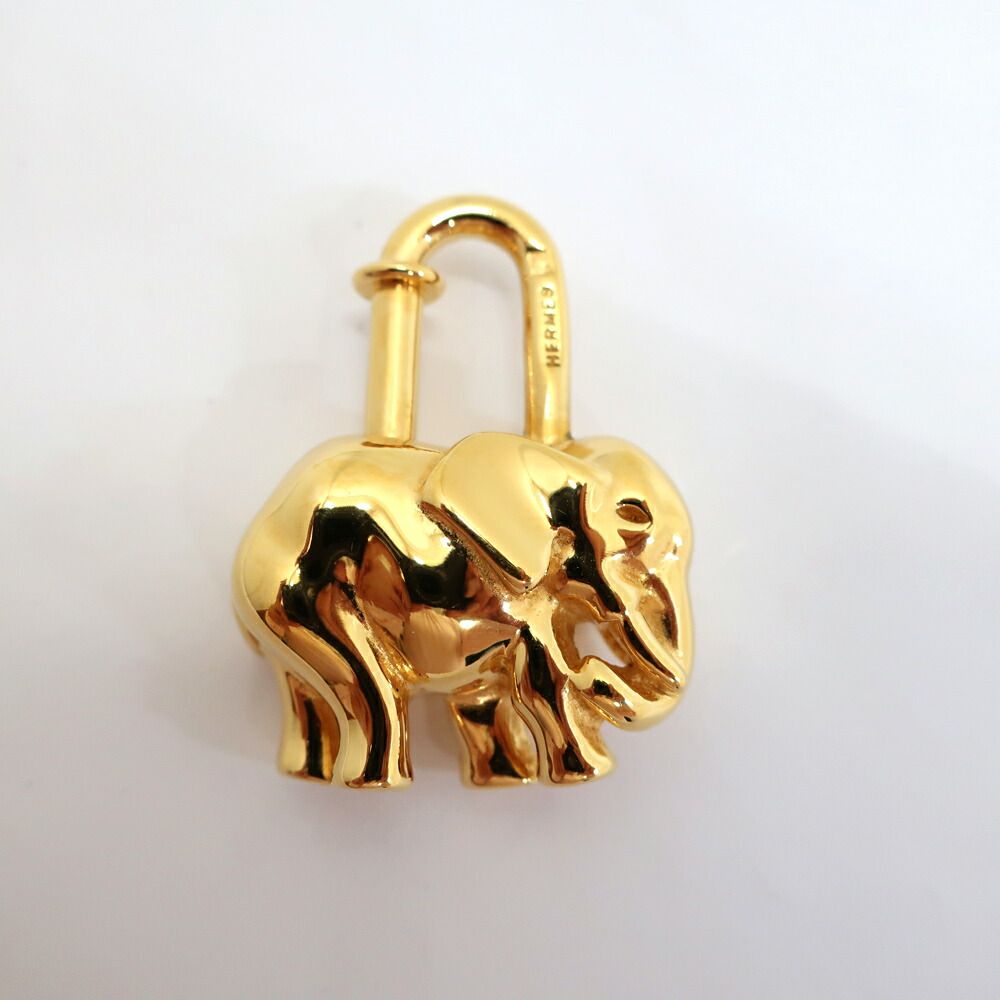 Hermes Heaven Cadena Charm Elephant Gold Small Keychain — view 8