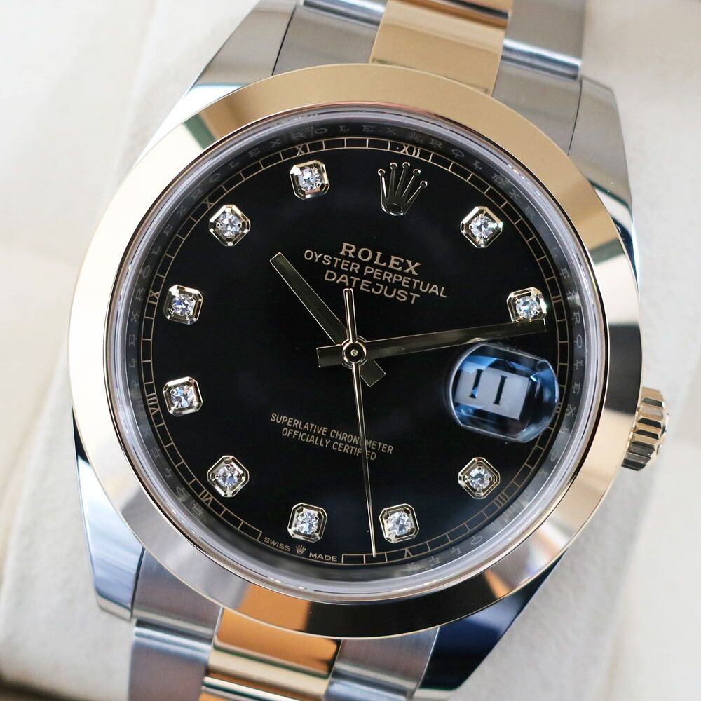 Rolex Ten Polished Datejust 41 Black Diamond SS YG Automatic Winding Watch — view 2