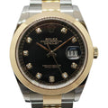 Rolex Ten Polished Datejust 41 Black Diamond SS YG Automatic Winding Watch