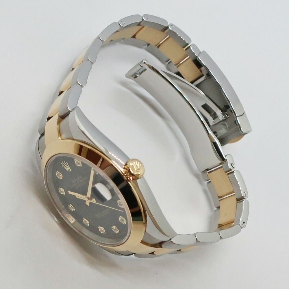 Rolex Ten Polished Datejust 41 Black Diamond SS YG Automatic Winding Watch — view 9