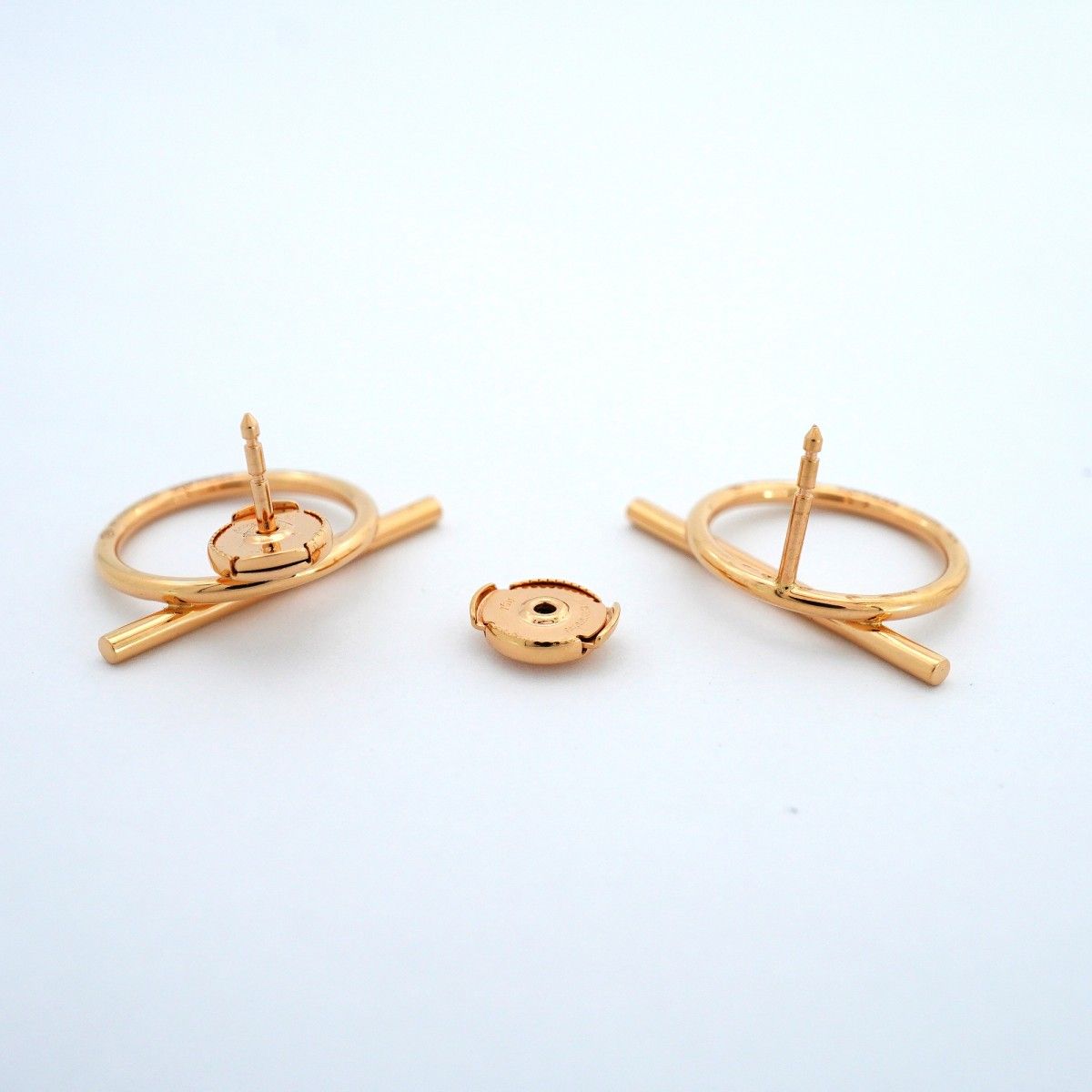 Hermes Earrings Echappee MM 18k Pink Gold — view 3