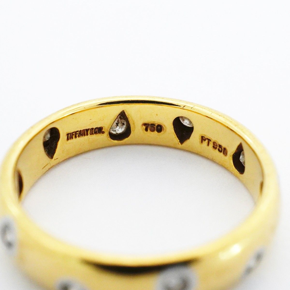 Tiffany & Co Ring Dots 18k Yellow Gold Platinum Diamond — view 4
