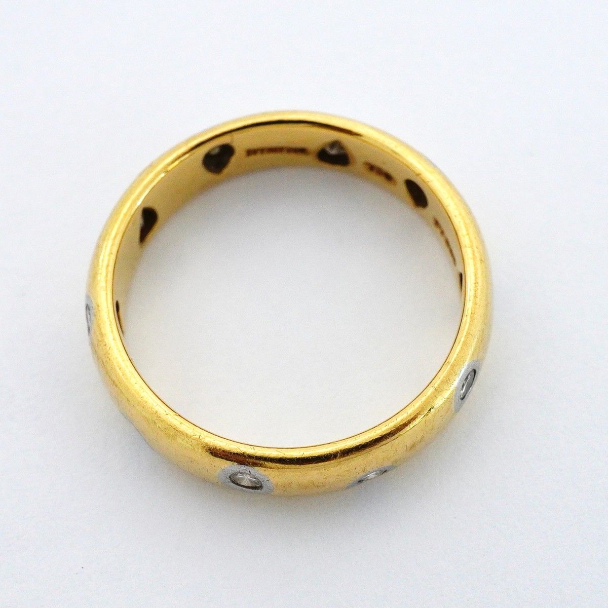Tiffany & Co Ring Dots 18k Yellow Gold Platinum Diamond — view 7