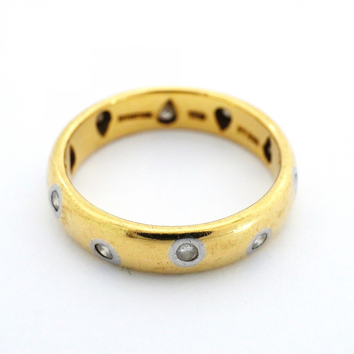 Tiffany & Co Ring Dots 18k Yellow Gold Platinum Diamond — view 3