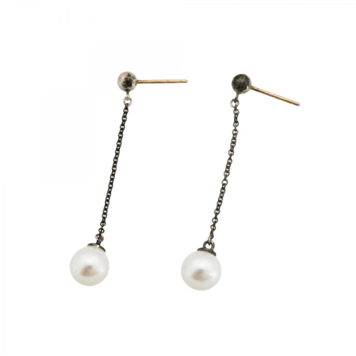 Tiffany & Co Earrings Ziegfeld 925 Sterling Silver Pearl